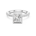 Princess Cut Diamond Hidden Halo Engagement Ring
