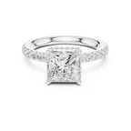 Princess Cut Diamond Hidden Halo Engagement Ring