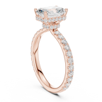 Radiant Cut Diamond Hidden Halo Engagement Ring