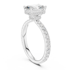 Radiant Cut Diamond Hidden Halo Engagement Ring