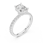 Radiant Cut Diamond Hidden Halo Engagement Ring