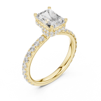 Radiant Cut Diamond Hidden Halo Engagement Ring