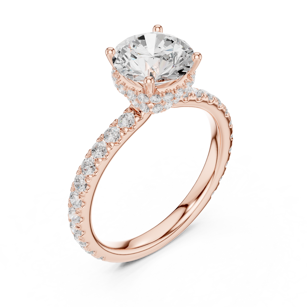 Round Brilliant Diamond Hidden Halo Engagement Ring