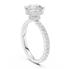 Round Brilliant Diamond Hidden Halo Engagement Ring