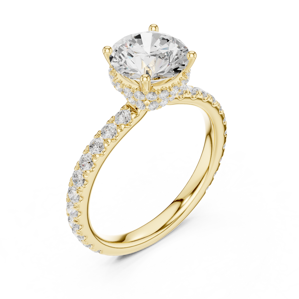 Round Brilliant Diamond Hidden Halo Engagement Ring