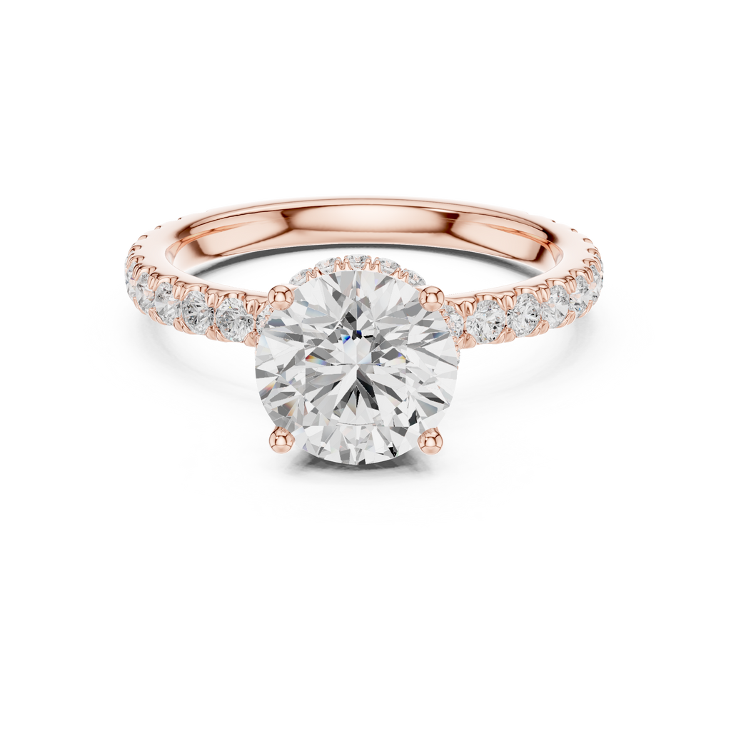 Round Brilliant Diamond Hidden Halo Engagement Ring