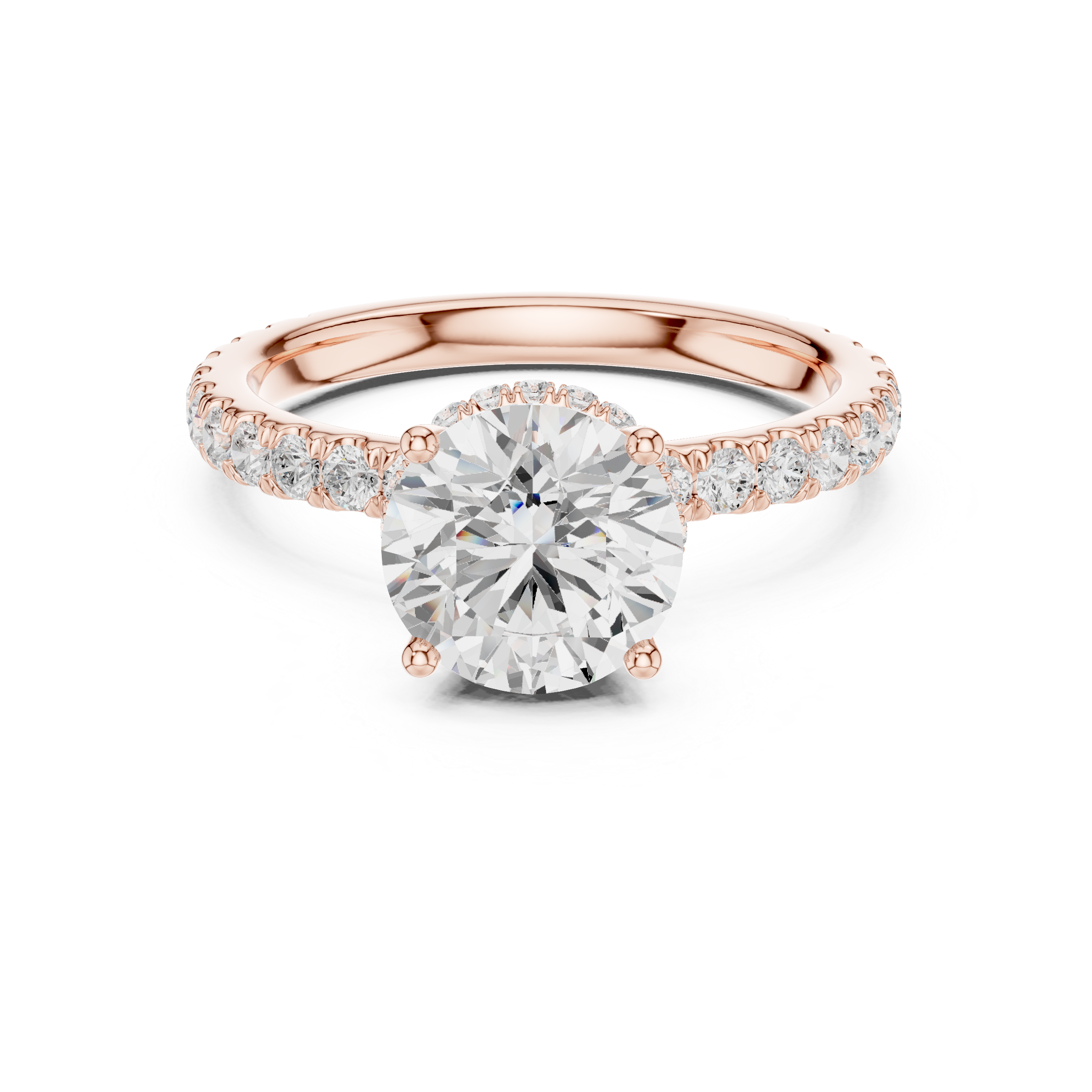 Round Brilliant Diamond Hidden Halo Engagement Ring