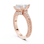 Vintage Marquise Cut Diamond Engagement Ring with Milgrain & Filigree Details