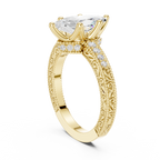 Vintage Marquise Cut Diamond Engagement Ring with Milgrain & Filigree Details