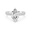 Vintage Marquise Cut Diamond Engagement Ring with Milgrain & Filigree Details