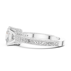 Vintage Round Cut Diamond Engagement Ring with Filigree Milgrain Band