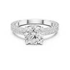 Vintage Round Cut Diamond Engagement Ring with Filigree Milgrain Band