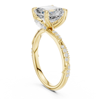 Asscher Cut Diamond Twisted Pavé Engagement Ring
