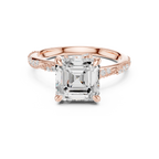 Asscher Cut Diamond Twisted Pavé Engagement Ring