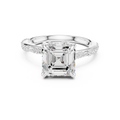 Asscher Cut Diamond Twisted Pavé Engagement Ring