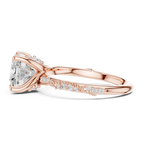 Cushion Cut Diamond Twisted Pavé Engagement Ring