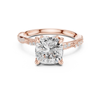 Cushion Cut Diamond Twisted Pavé Engagement Ring