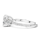 Cushion Cut Diamond Twisted Pavé Engagement Ring