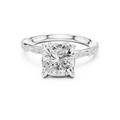 Cushion Cut Diamond Twisted Pavé Engagement Ring
