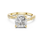 Cushion Cut Diamond Twisted Pavé Engagement Ring