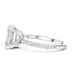 Emerald Cut Diamond Twisted Pavé Engagement Ring