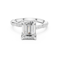 2.93 CT Emerald Cut Diamond Engagement Ring with Hidden Marquise Accents