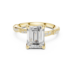 2.93 CT Emerald Cut Diamond Engagement Ring with Hidden Marquise Accents