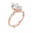 2.93 CT Marquise Cut Diamond Engagement Ring with Hidden Marquise Accents