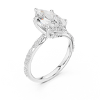 Marquise Cut Diamond Twisted Pavé Engagement Ring