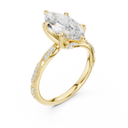 Marquise Cut Diamond Twisted Pavé Engagement Ring
