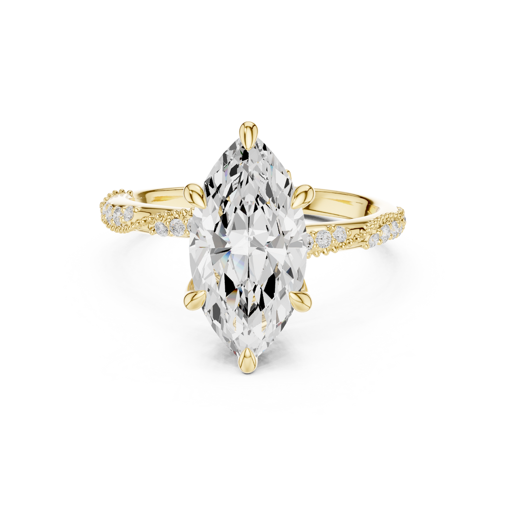 2.93 CT Marquise Cut Diamond Engagement Ring with Hidden Marquise Accents