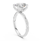 Oval Cut Diamond Twisted Pavé Engagement Ring