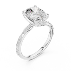 2.93 CT Oval Cut Diamond Hidden Accent Engagement Ring with Twisted Pavé Band