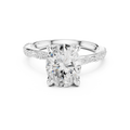 2.93 CT Oval Cut Diamond Hidden Accent Engagement Ring with Twisted Pavé Band