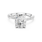 2.93 CT Oval Cut Diamond Hidden Accent Engagement Ring with Twisted Pavé Band