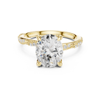 2.93 CT Oval Cut Diamond Hidden Accent Engagement Ring with Twisted Pavé Band