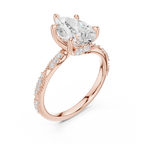Pear Cut Diamond Twisted Pavé Engagement Ring