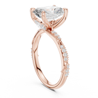 Radiant Cut Diamond Twisted Pavé Engagement Ring