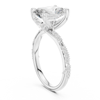 Radiant Cut Diamond Twisted Pavé Engagement Ring
