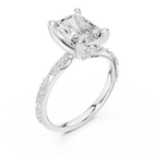 Radiant Cut Diamond Twisted Pavé Engagement Ring