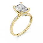 Radiant Cut Diamond Twisted Pavé Engagement Ring