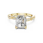 2.93 CT Radiant Cut Diamond Hidden Accent Engagement Ring with Twisted Pavé Band