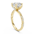 Round Brilliant Diamond Twisted Pavé Engagement Ring