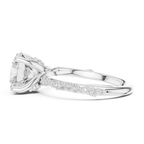 2.93 CT Round Brilliant Diamond Hidden Accent Engagement Ring with Twisted Pavé Band