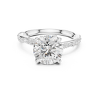 Round Brilliant Diamond Twisted Pavé Engagement Ring