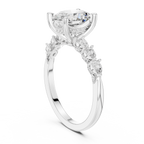 Oval Cut Diamond Three-Stone Engagement Ring with Pear Side Stones