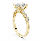 2.32 CT Oval Cut Diamond Three-Stone Engagement Ring with Pear Side Stones