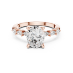Oval Cut Diamond Three-Stone Engagement Ring with Pear Side Stones