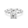Oval Cut Diamond Three-Stone Engagement Ring with Pear Side Stones
