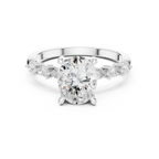 2.32 CT Oval Cut Diamond Three-Stone Engagement Ring with Pear Side Stones